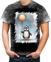 Camiseta Desgaste Bebê Pinguim com Balões Crianças 4