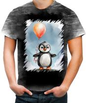 Camiseta Desgaste Bebê Pinguim com Balões Crianças 9