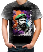 Camiseta Desgaste Boina Verde Soldado Batalhão 14 Camiseta Desgaste Boina Verde Soldado Batalhão 14