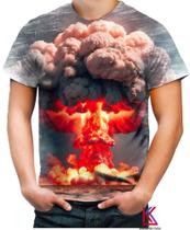 Camiseta Desgaste Bomba Atômica Explosão Nuclear Guerra 1 Camiseta Desgaste Bomba Atômica Explosão Nuclear Guerra 1