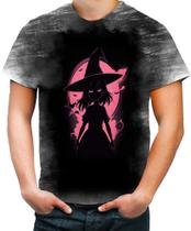Camiseta Desgaste Bruxa Halloween Rosa 7 - Kasubeck Store