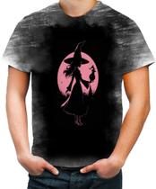Camiseta Desgaste Bruxa Halloween Rosa 9 - Kasubeck Store