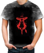 Camiseta Desgaste Bruxa Halloween Vermelha 10