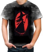 Camiseta Desgaste Bruxa Halloween Vermelha 11