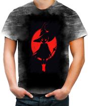 Camiseta Desgaste Bruxa Halloween Vermelha 3