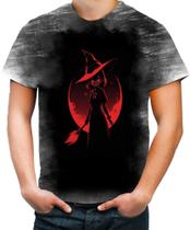 Camiseta Desgaste Bruxa Halloween Vermelha 9