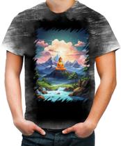 Camiseta Desgaste Buda Anime Desenho Budismo Buda 7 Camiseta Desgaste Buda Anime Desenho Budismo Buda 7