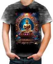 Camiseta Desgaste Buda Universo Lótus Imortalidade 1