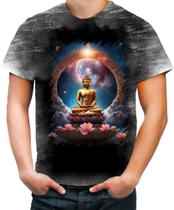 Camiseta Desgaste Buda Universo Lótus Imortalidade 2