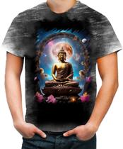 Camiseta Desgaste Buda Universo Lótus Imortalidade 3