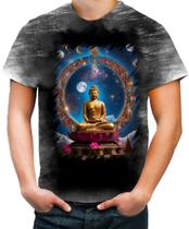 Camiseta Desgaste Buda Universo Lótus Imortalidade 5 Camiseta Desgaste Buda Universo Lótus Imortalidade 5