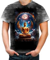 Camiseta Desgaste Buda Universo Lótus Imortalidade 8 Camiseta Desgaste Buda Universo Lótus Imortalidade 8