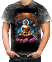 Camiseta Desgaste Buda Universo Lótus Imortalidade 9