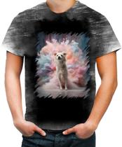 Camiseta Desgaste Cachorro Explosão de Cores Hipnotizante 1