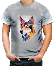 Camiseta Desgaste Cachorro Ilustrado Cromático Abstrato 4 - Kasubeck Store