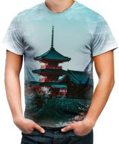 Camiseta Desgaste Castelo Japonês Samurai Ninja Japan 1