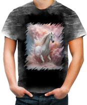 Camiseta Desgaste Cavalo Explosão de Cores Hipnotizante 3