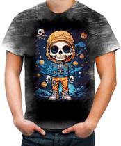 Camiseta Desgaste Caveira Infantil Estilosa Unif 4