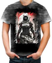 Camiseta Desgaste Ciborgue Ninja Robô Espreita 12