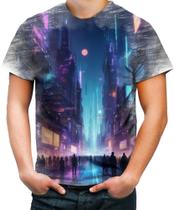Camiseta Desgaste Cidade Futurística Cyber City Future 2