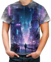 Camiseta Desgaste Cidade Futurística Cyber City Future 3