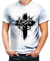 Camiseta Desgaste Cruz Crist Jesus Cristo Espinhos 2