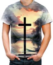 Camiseta Desgaste Cruz Jesus Deus Gospel Igreja 4k 2