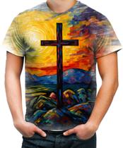 Camiseta Desgaste Cruz Jesus Deus Gospel Igreja 4k 5