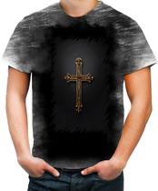 Camiseta Desgaste da Cruz de Jesus Igreja Fé 14 - Kasubeck Store