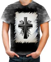 Camiseta Desgaste da Cruz de Jesus Igreja Fé 27 - Kasubeck Store