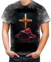 Camiseta Desgaste da Cruz de Jesus Igreja Fé 30 - Kasubeck Store