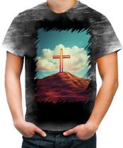 Camiseta Desgaste da Cruz de Jesus Igreja Fé 33