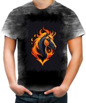 Camiseta Desgaste de Cavalo Flamejante Fire Horse 1
