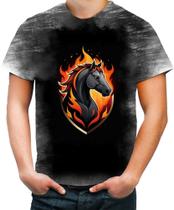 Camiseta Desgaste de Cavalo Flamejante Fire Horse 10 Camiseta Desgaste de Cavalo Flamejante Fire Horse 10