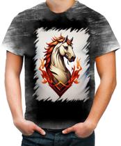 Camiseta Desgaste de Cavalo Flamejante Fire Horse 2