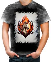 Camiseta Desgaste de Cavalo Flamejante Fire Horse 3