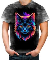 Camiseta Desgaste de Gatinho Colorido Neon Vetor 17