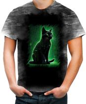 Camiseta Desgaste de Gato Oráculo Hacker Binário Mat 3