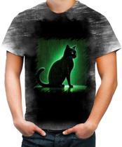 Camiseta Desgaste de Gato Oráculo Hacker Binário Mat 4