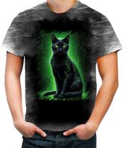 Camiseta Desgaste de Gato Oráculo Hacker Binário Mat 8 Camiseta Desgaste de Gato Oráculo Hacker Binário Mat 8