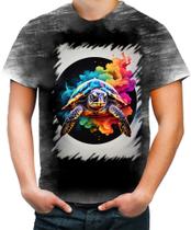 Camiseta Desgaste de Tartaruga Marinha Neon Style 4