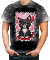 Camiseta Desgaste Dia dos Namorados Gatinho 22