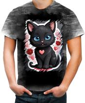 Camiseta Desgaste Dia dos Namorados Gatinho 25