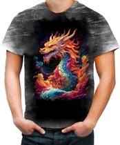 Camiseta Desgaste Dragão Chinês Lendário Mito 8