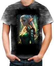 Camiseta Desgaste Elfa Linda na Floresta Mágica 5