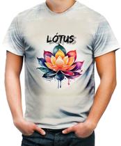 Camiseta Desgaste Flor de Lótus Budismo Buda Religião 2