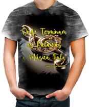 Camiseta Desgaste Frases vida sem Música Reflexões 3