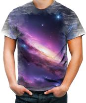 Camiseta Desgaste Galaxias Espaço Neon Estrelas 2 - Kasubeck Store