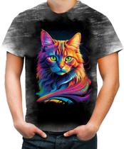 Camiseta Desgaste Gatinho Ondas Magnéticas Vibrante 3