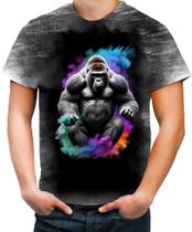 Camiseta Desgaste Gorila Furioso Força Feroz Zoo 1
